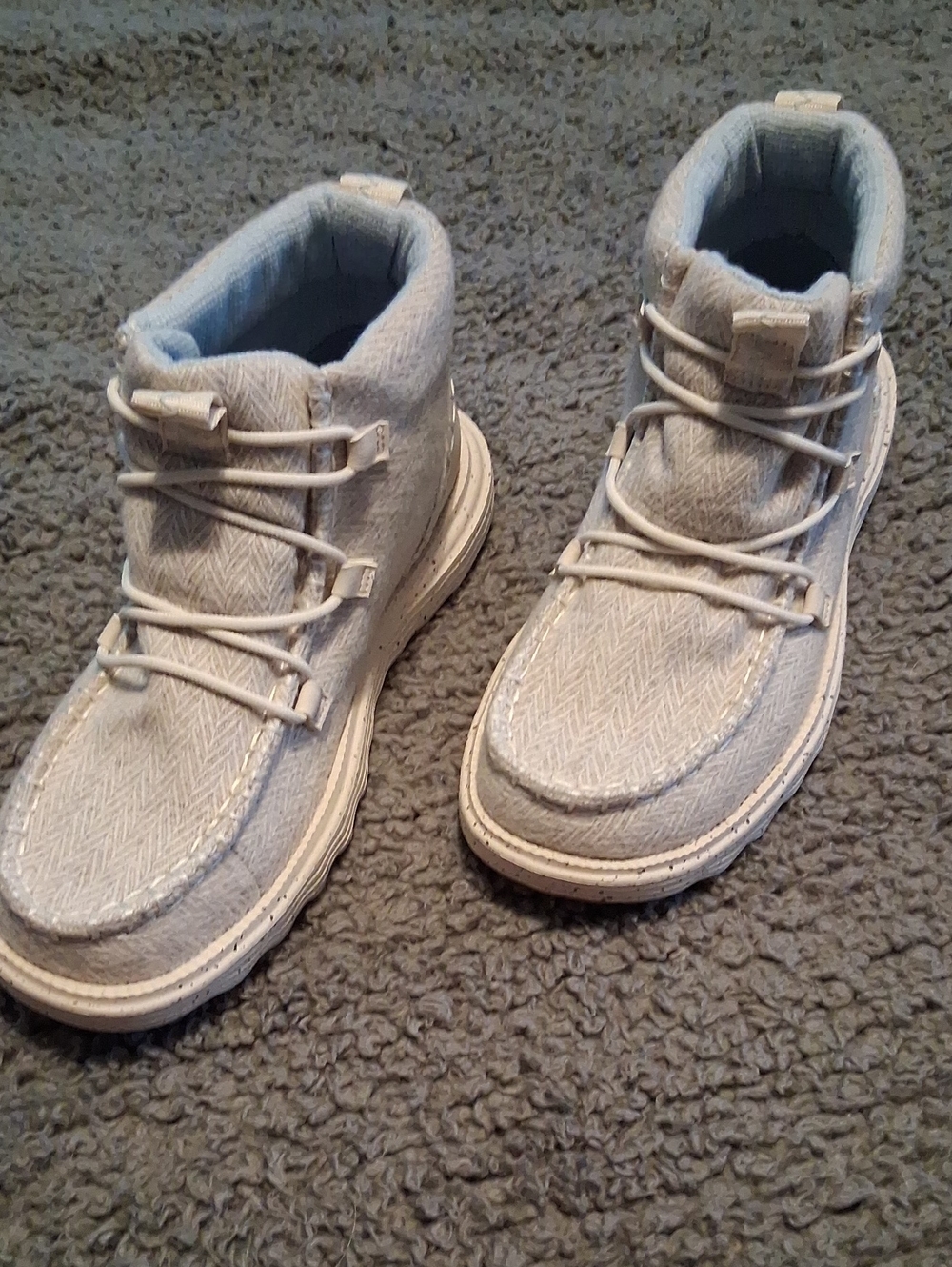Hey Dude Light Gray High-Top Slip-On Boots